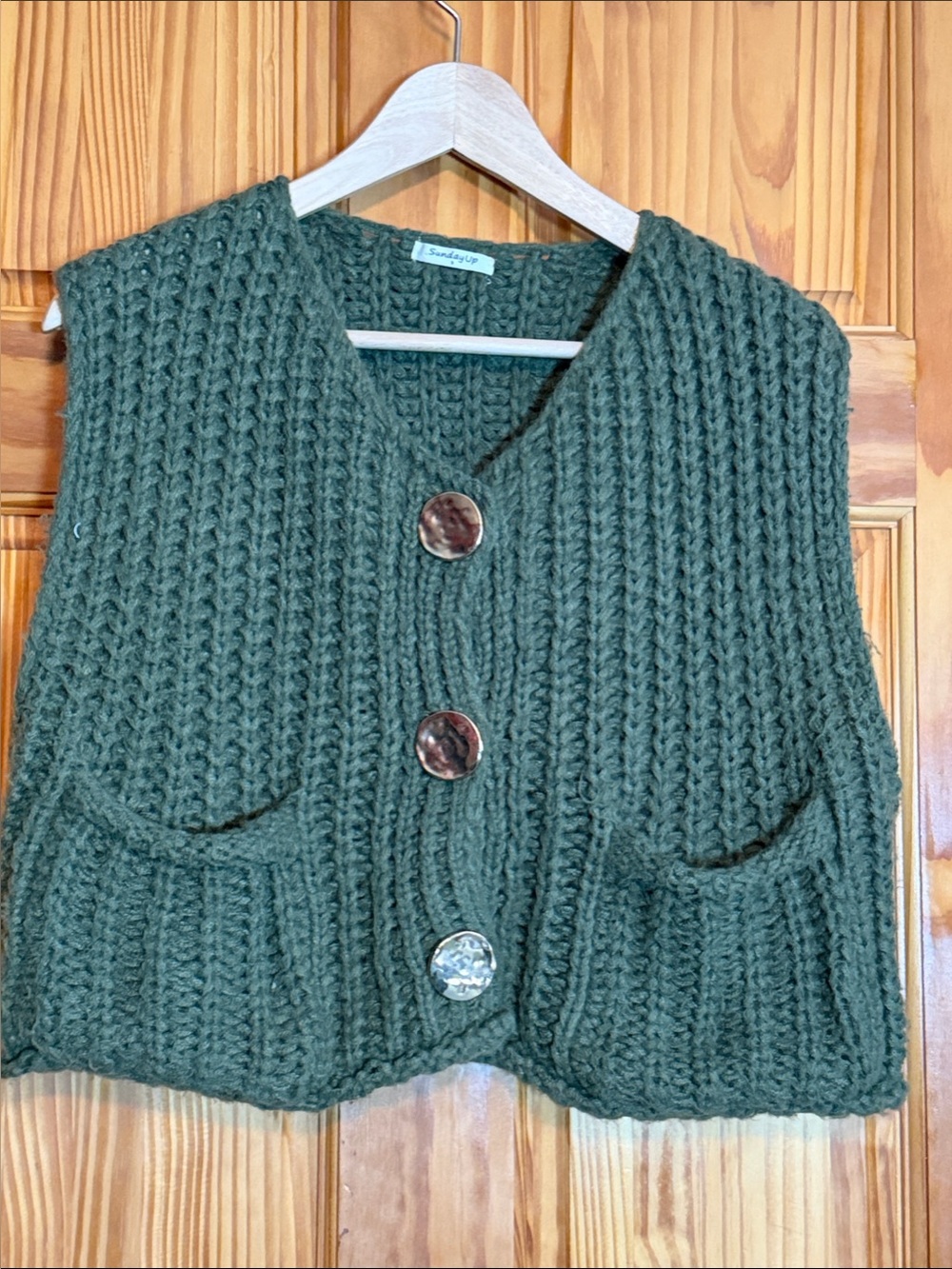 SundayUp Chunky Knit Sweater Vest Cardigan